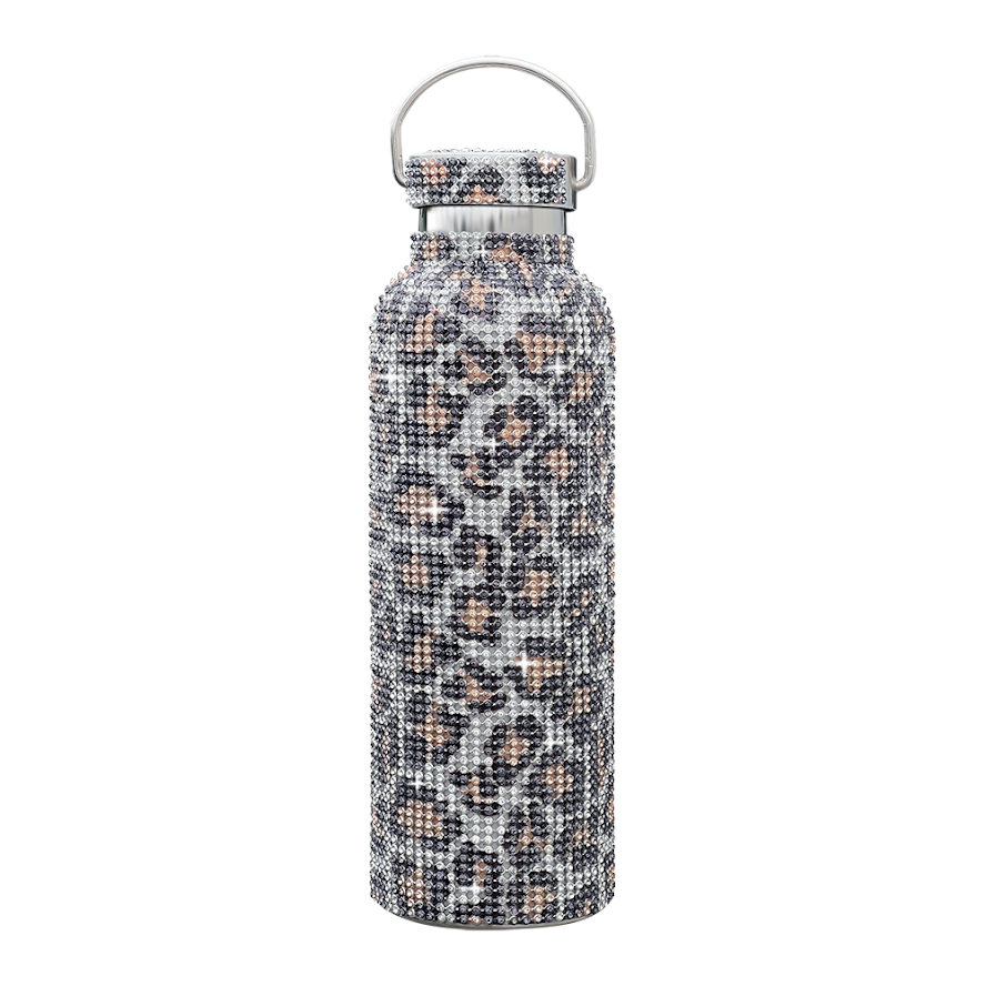 Genuine Paris Hilton Water Bottle Silver Rhinestone Stainless