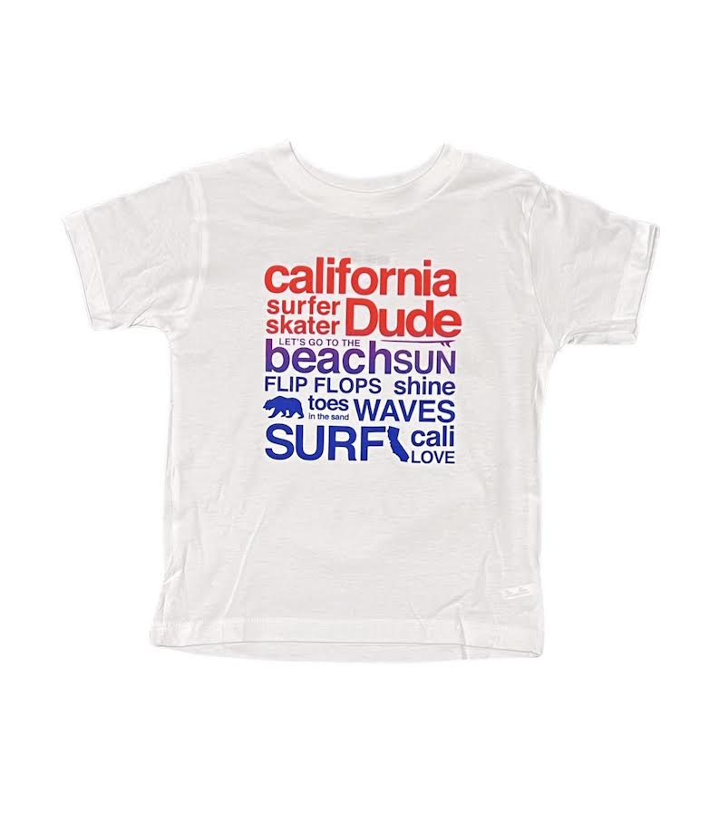 Boys Cali Dude White Tee Kitson La