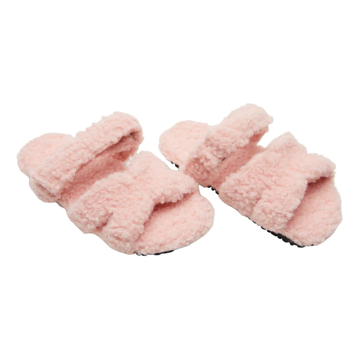 GIRLS LIGHT PINK MONACO FLUFFY SLIPPERS Kitson LA