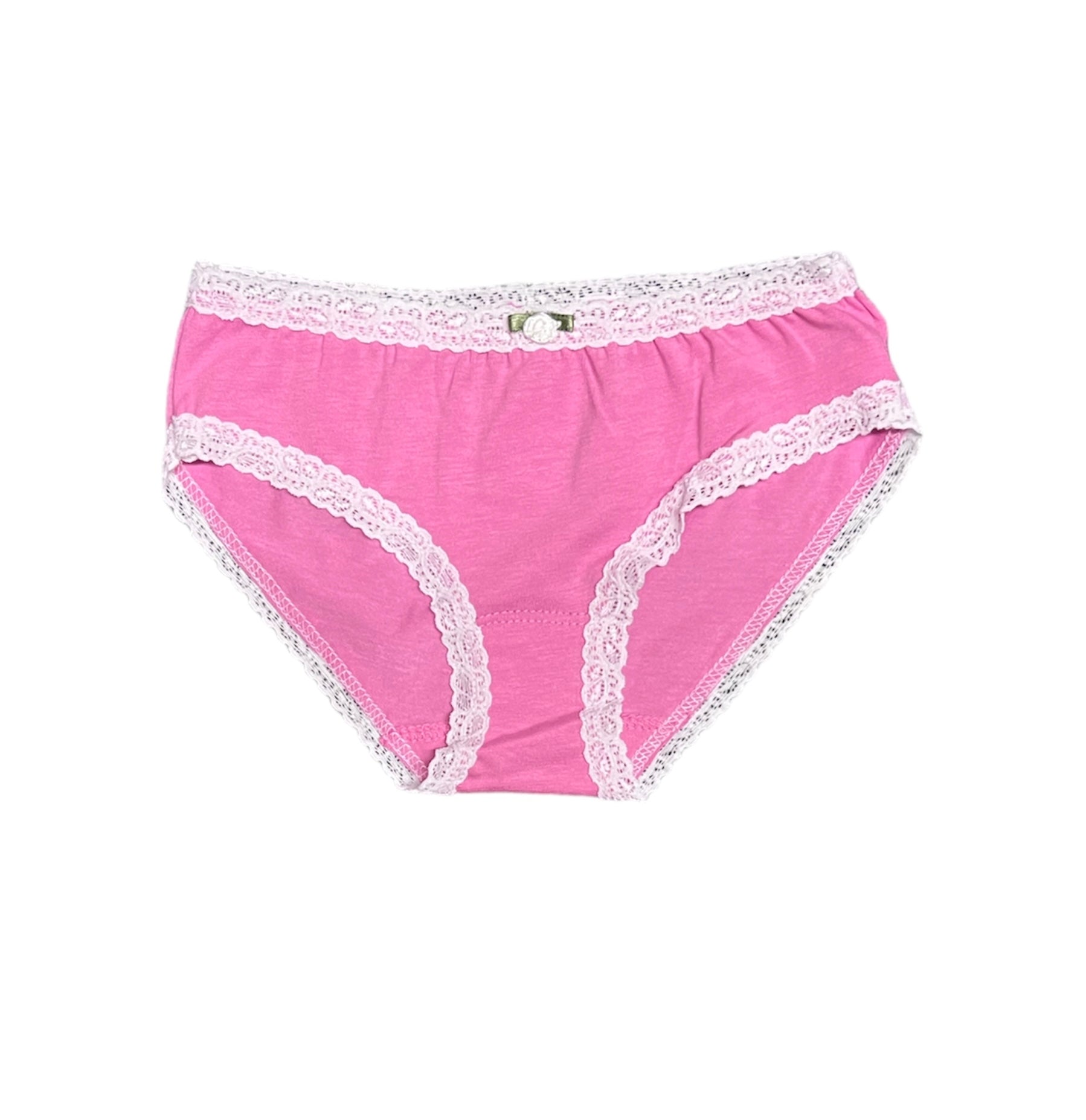 GIRLS HOT PINK WHITE LACE PANTY