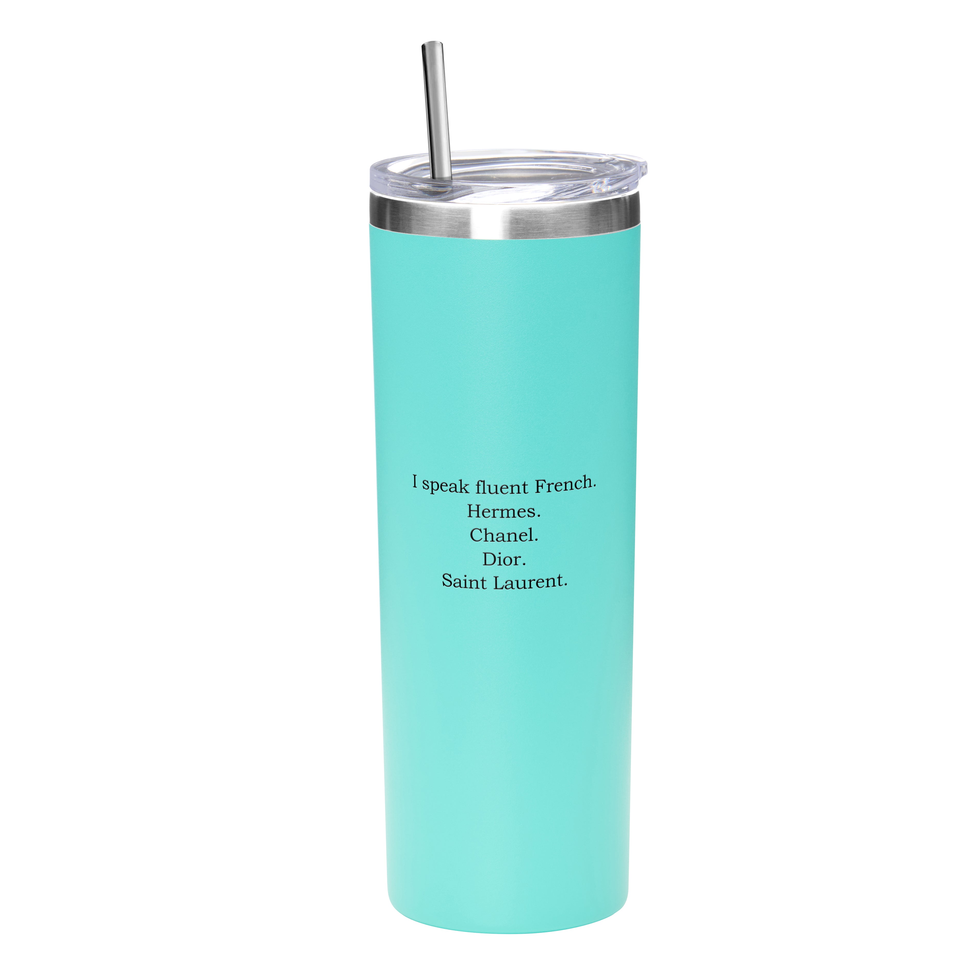 FLUENT FRENCH TUMBLER W/ STEEL STRAW – Kitson LA