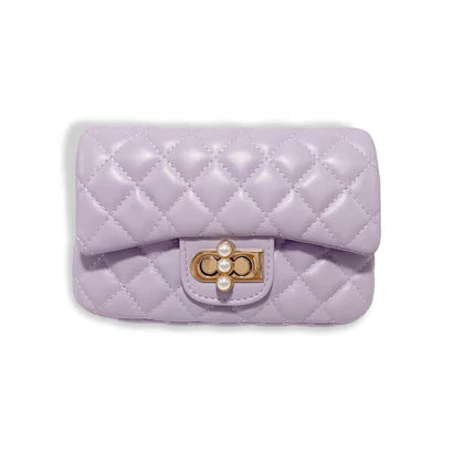 PURPLE PEARL CLOSURE QUILTED PURSE