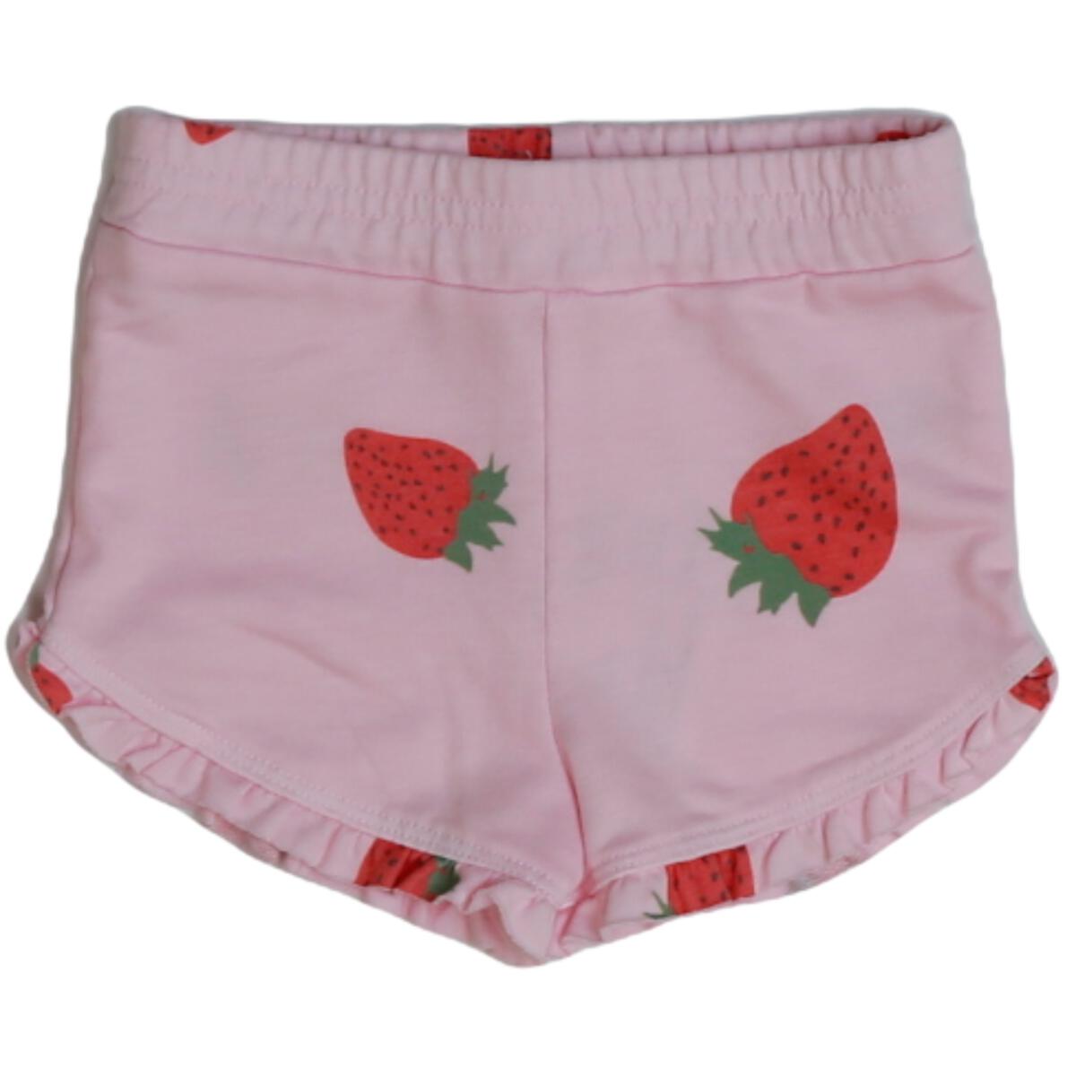 GIRLS PINK STRAWBERRY RUFFLE SHORT