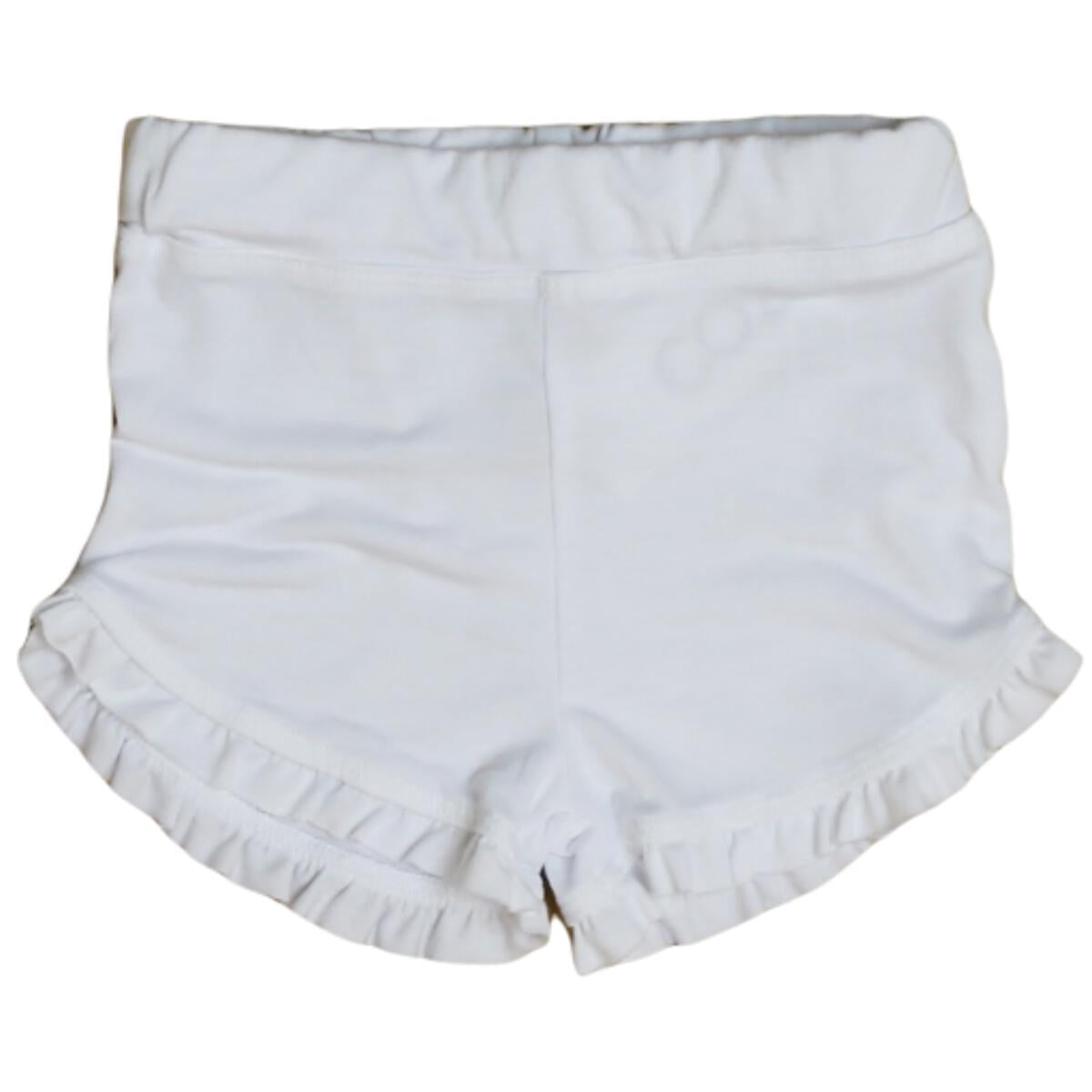 GIRLS WHITE RUFFLE SHORT