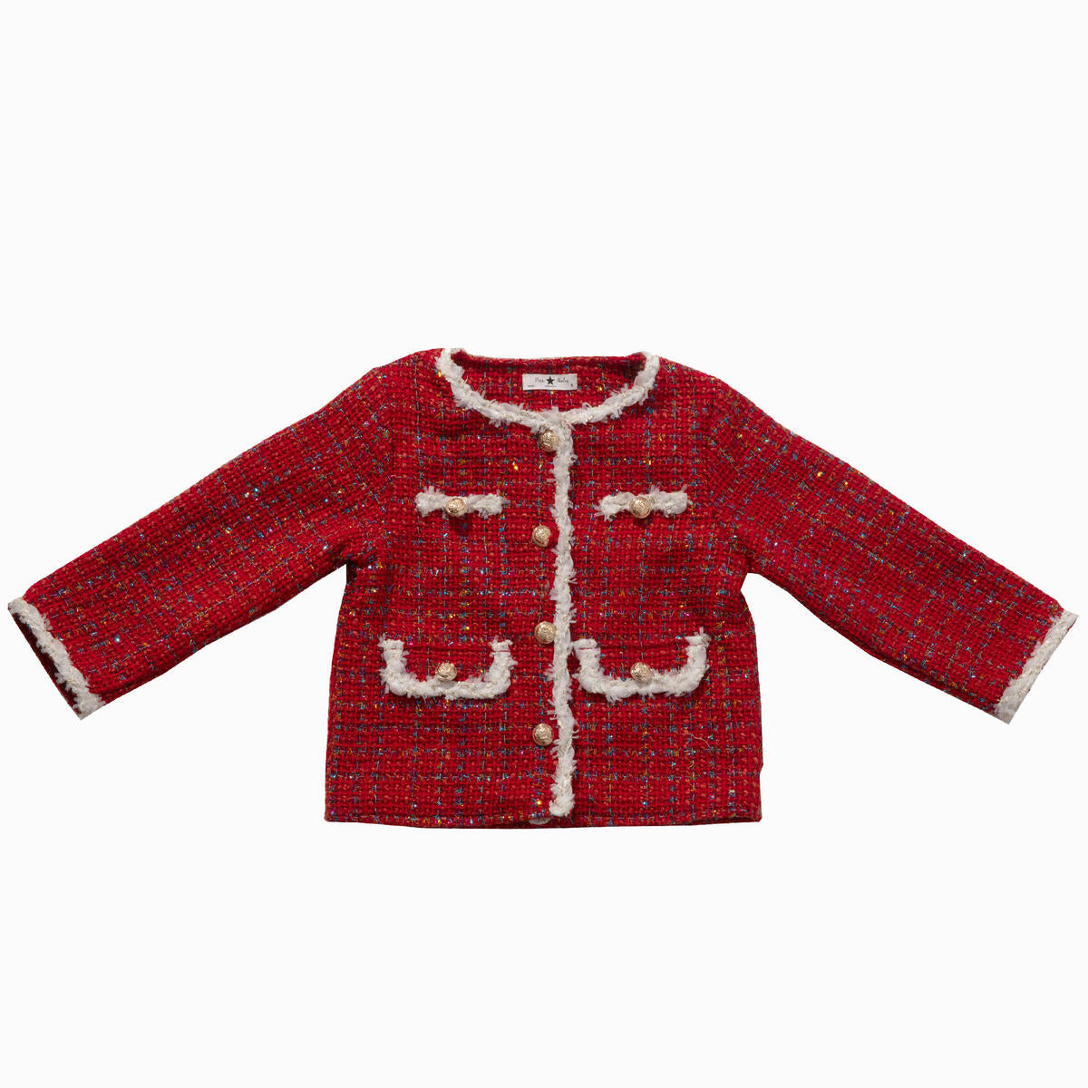 GIRLS RED TWEED JACKET