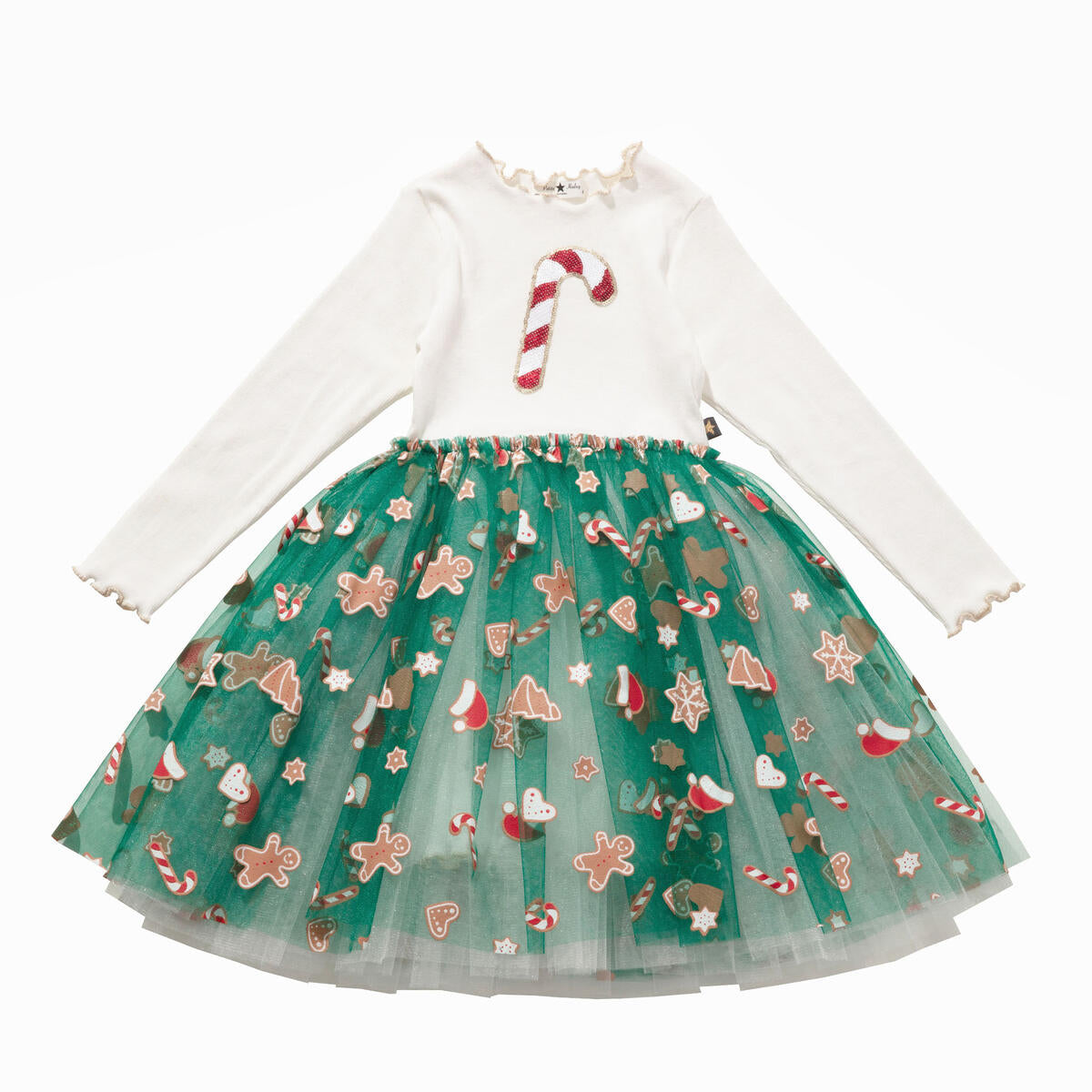 GREEN CANDY CANE TUTU DRESS