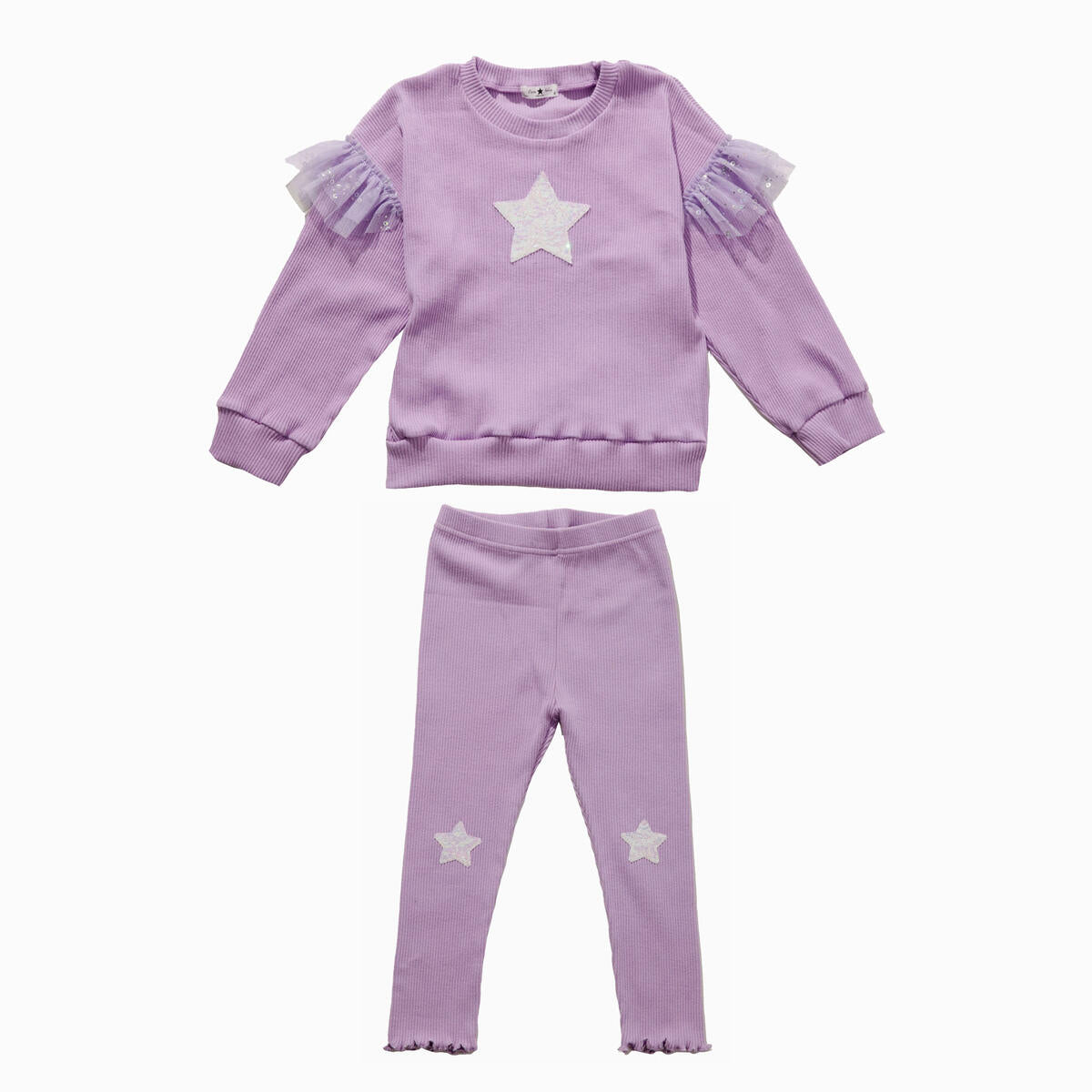 GIRLS PURPLE STAR SWEATSHIRT SET