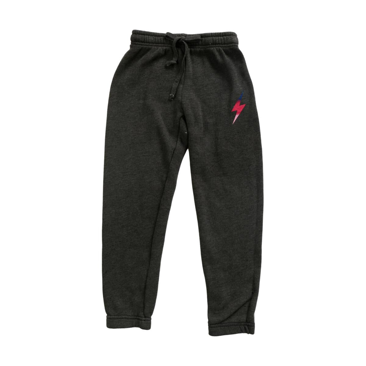 GIRLS BLACK BOLT SWEATPANTS