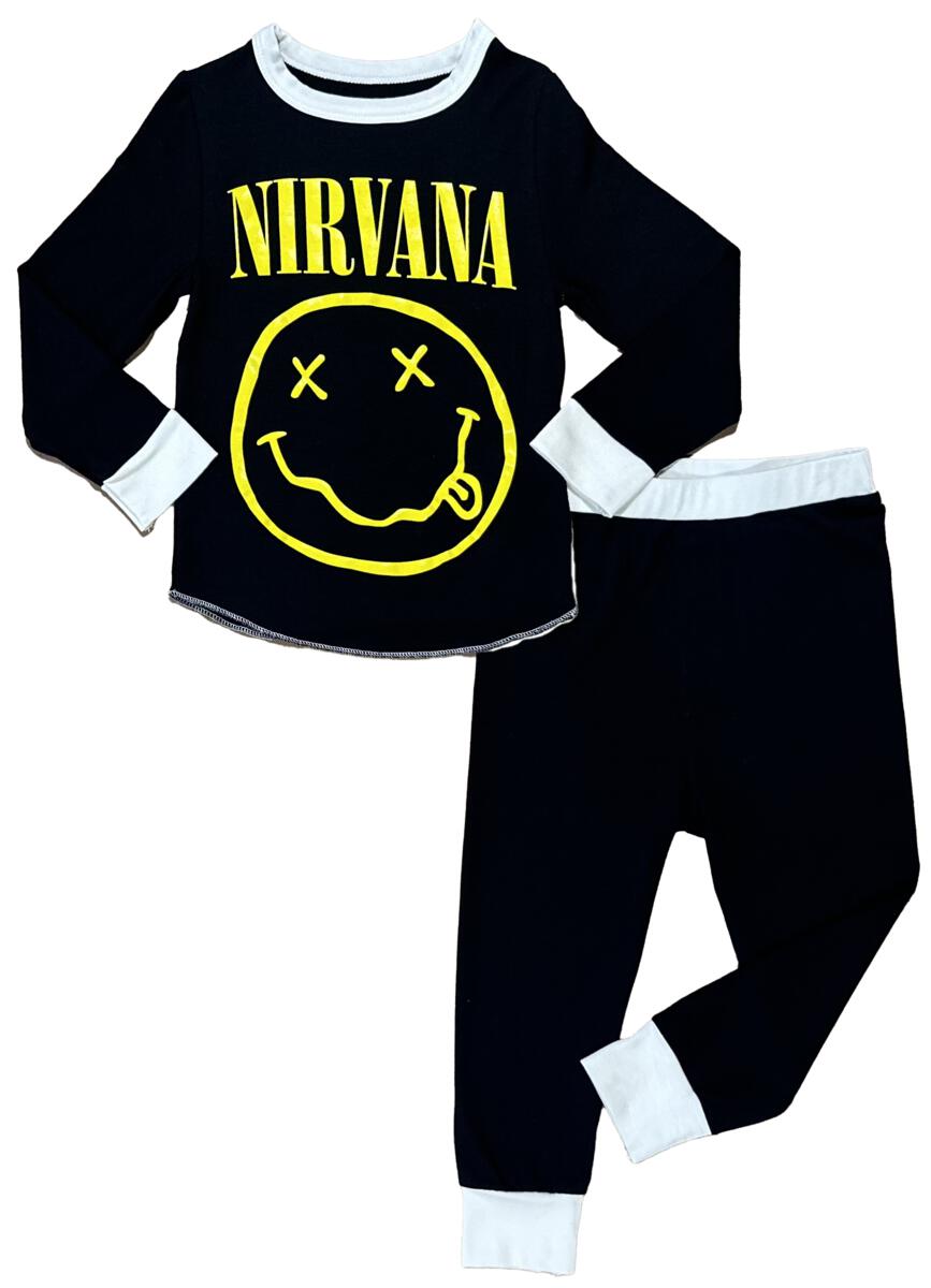 BOYS NIRVANA SMILEY BAMBOO THERMAL SET - BLACK