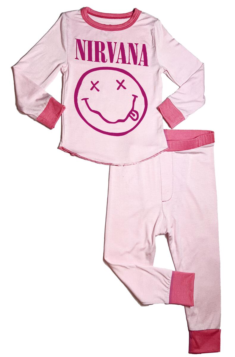 GIRLS NIRVANA SMILEY BAMBOO THERMAL SET - PINK