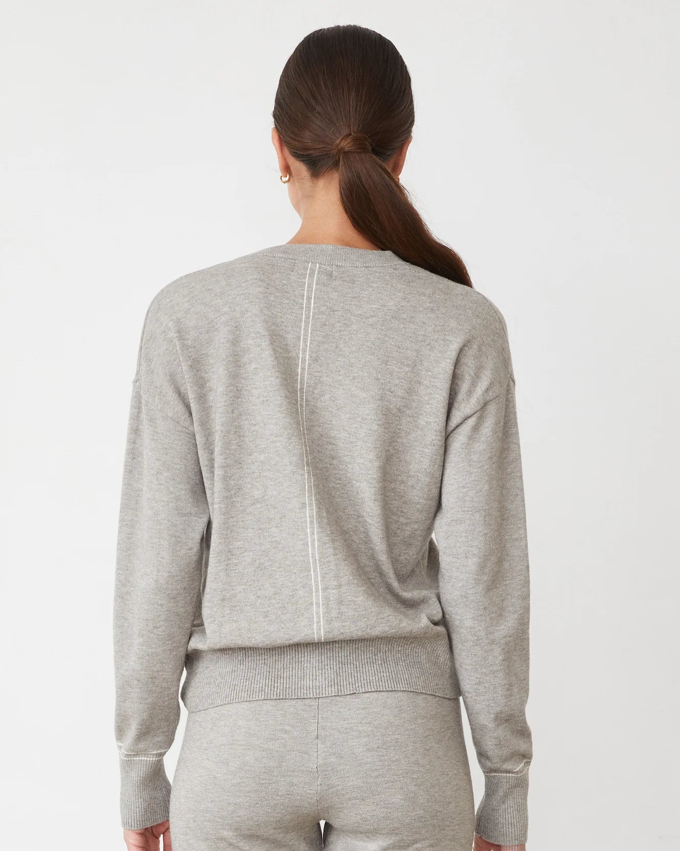 WOMENS HEATHER GREY LIGHT SOFT KNIT CARDIGAN