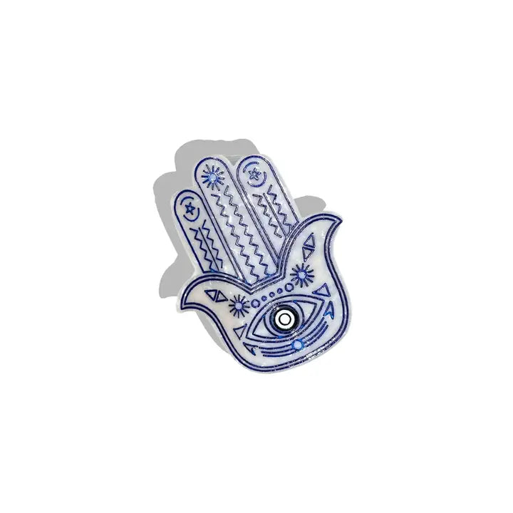 WHITE HAMSA CLAW HAIR CLIP