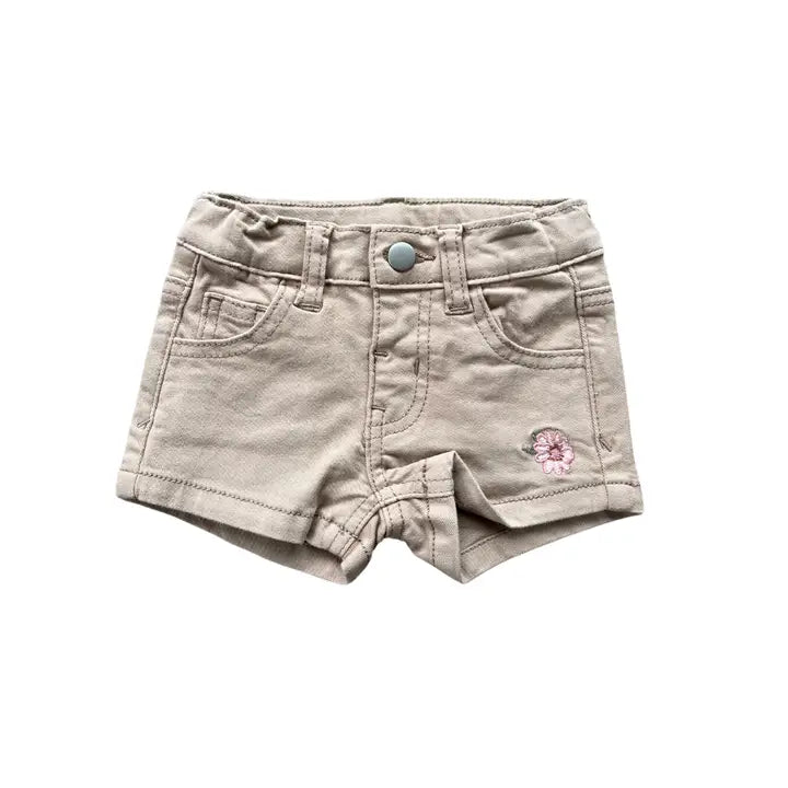 GIRLS TWILL KHAKI SHORTS