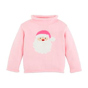 GIRLS PINK SANTA SWEATER