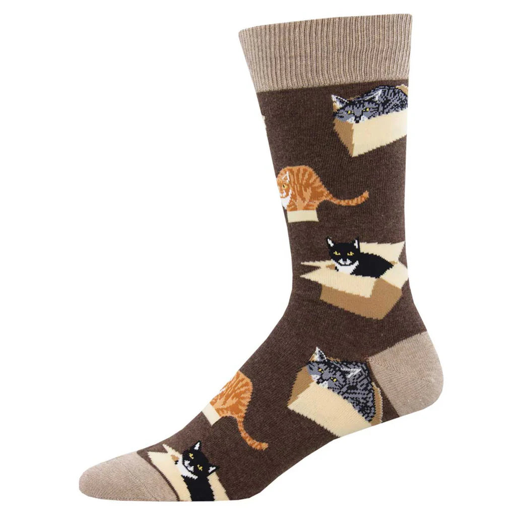 MENS CAT IN A BOX SOCKS