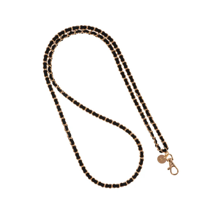 GOLDEN BLACK CROSSBODY PHONE CHAIN