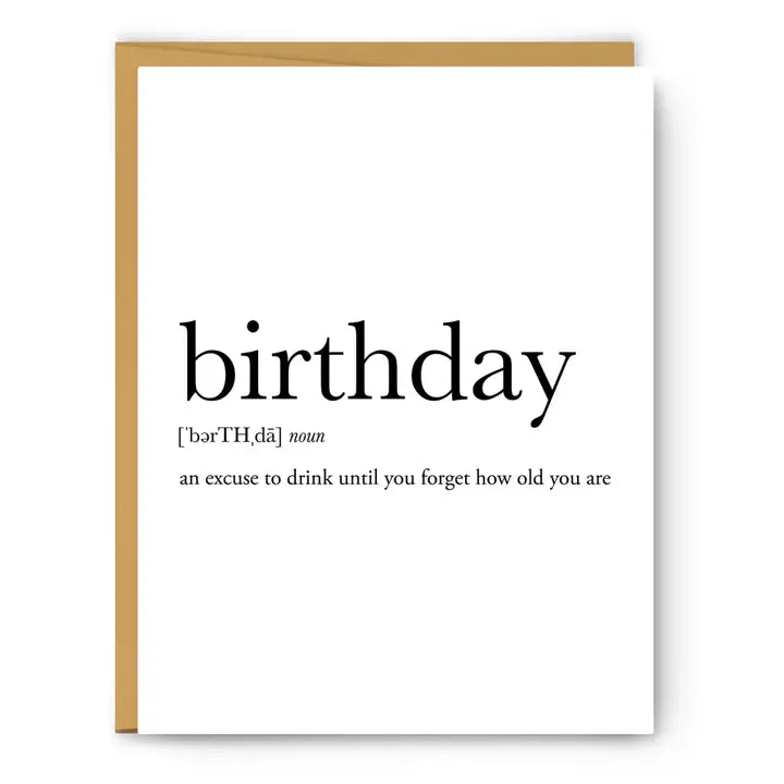 BIRTHDAY DEFINITION CARD