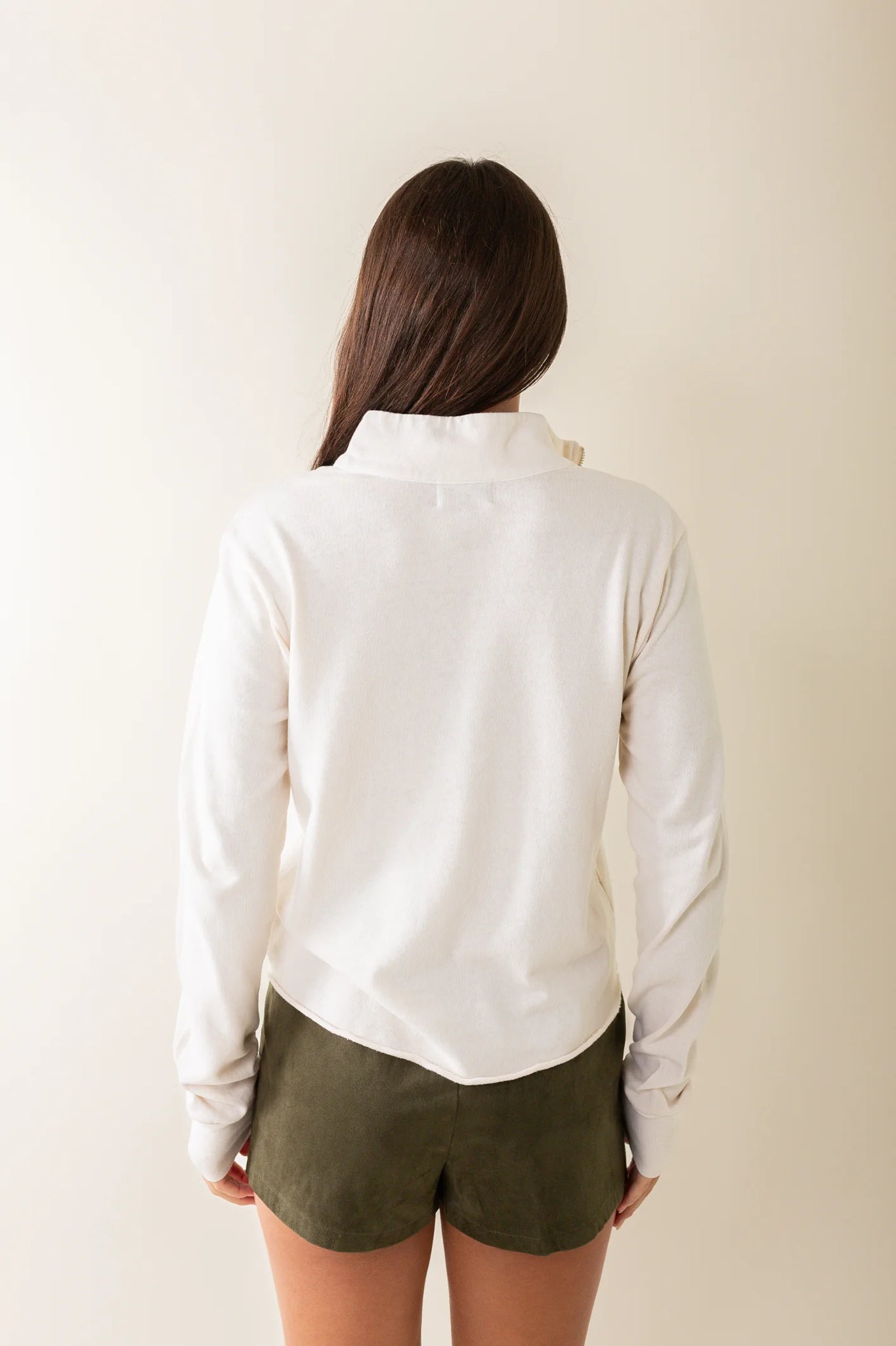 WOMENS NATURAL VINTAGE HALF ZIP SWEATER