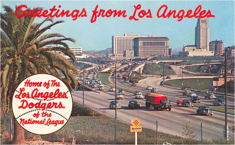 GREETINGS FROM LA DODGERS MAGNET