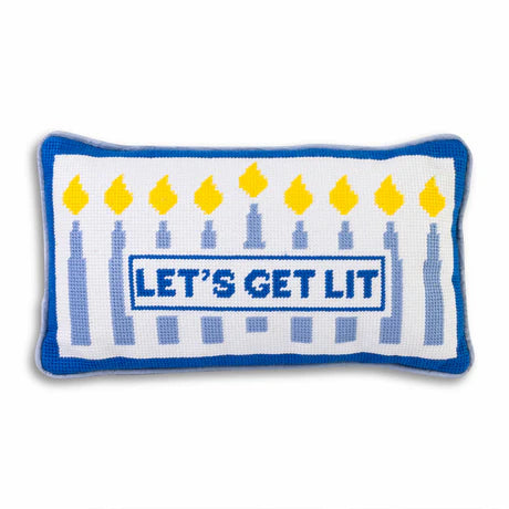 LET'S GET LIT NEEDLEPOINT PILLOW