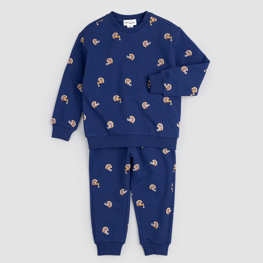 BOYS FOOTBALL HELMET PRINT JOGGER SET