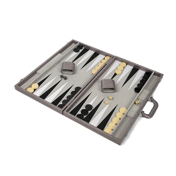 SILVER ONYX BACKGAMMON SET