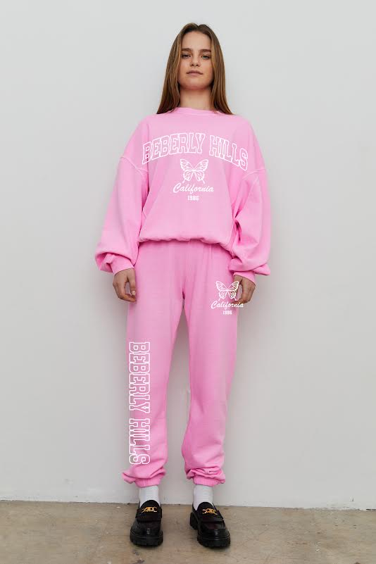 WOMENS BEVERLY HILLS PINK SWEATPANTS