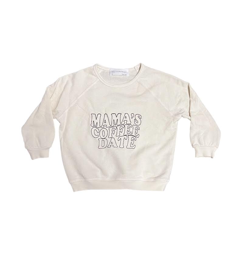 KIDS MAMAS COFFEE DATE CREAM SWEATSHIRT