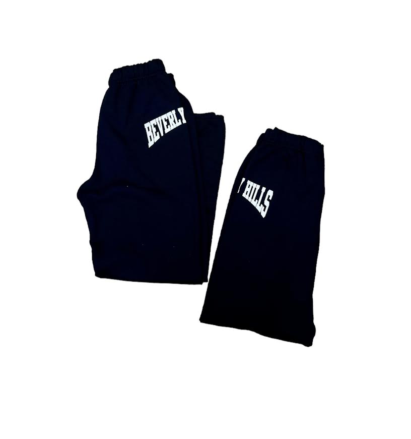 WOMENS BEVERLY HILLS COLLEGE LOGO SWEATPANTS - BLACK