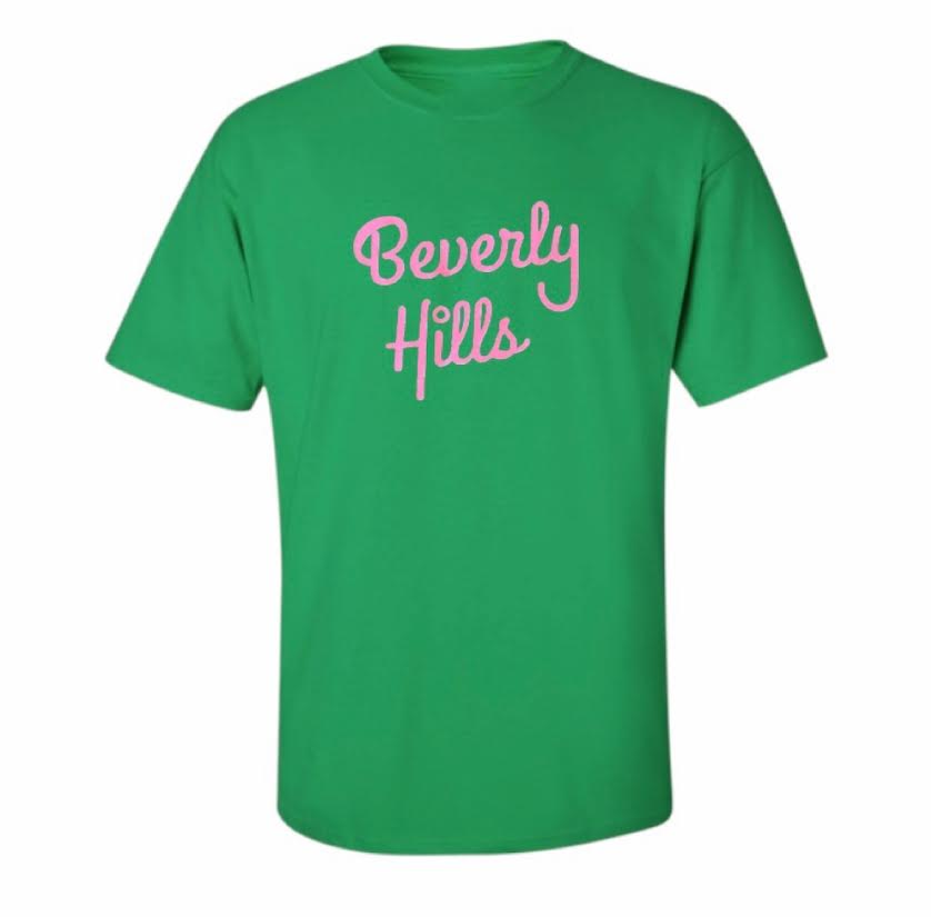 WOMENS BEVERLY HILLS GREEN T-SHIRT