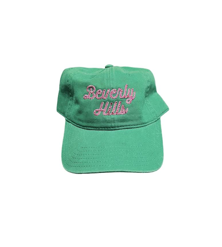 GREEN BEVERLY HILLS BLING HAT