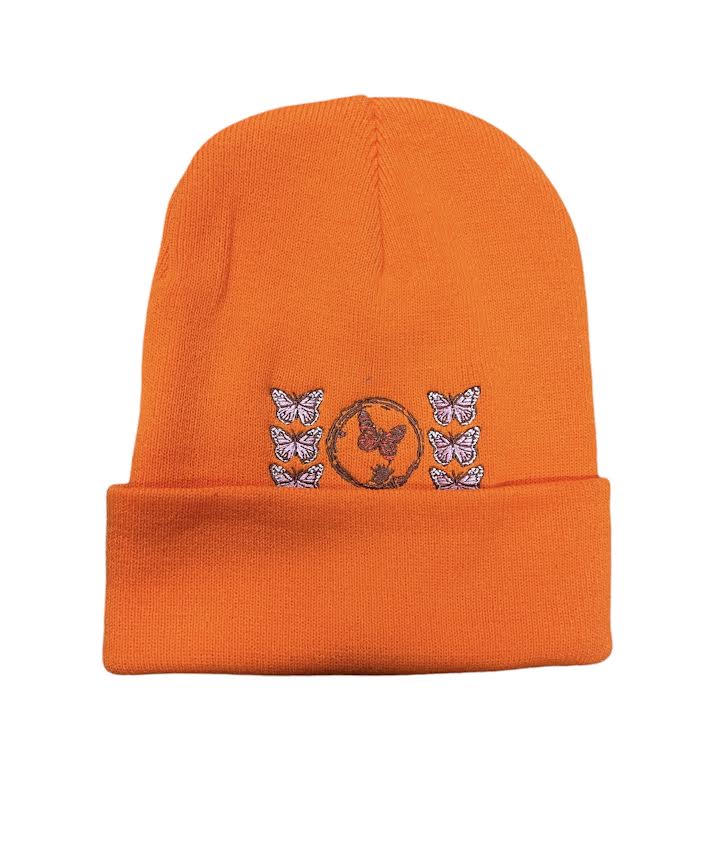 UNSTOPPABLE ORANGE BUTTERFLY BEANIE