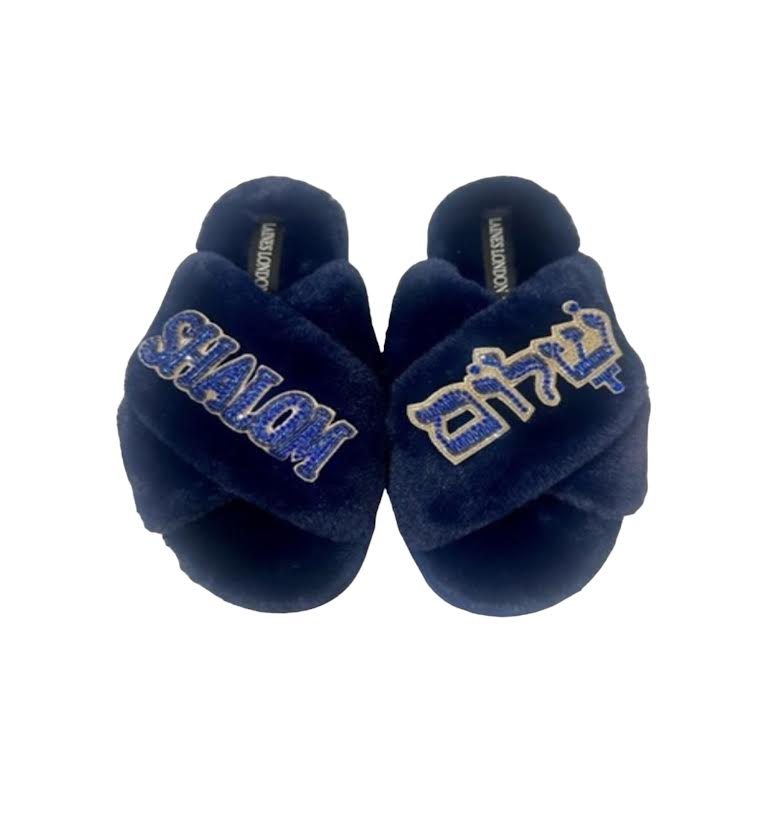 SHALOM NAVY SLIPPERS