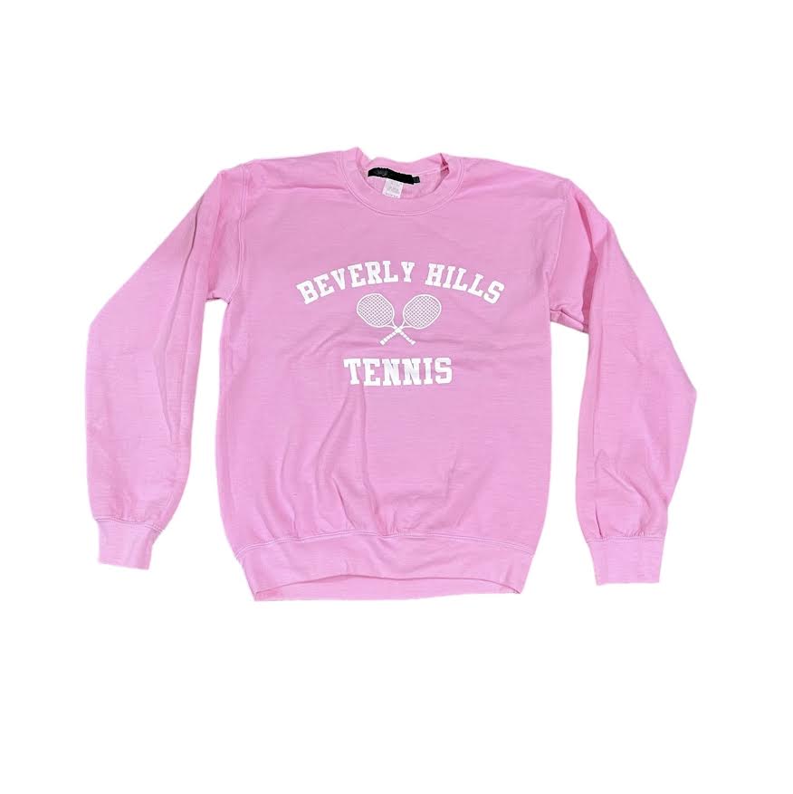 WOMENS BEVERLY HILLS TENNIS PINK CREWNECK