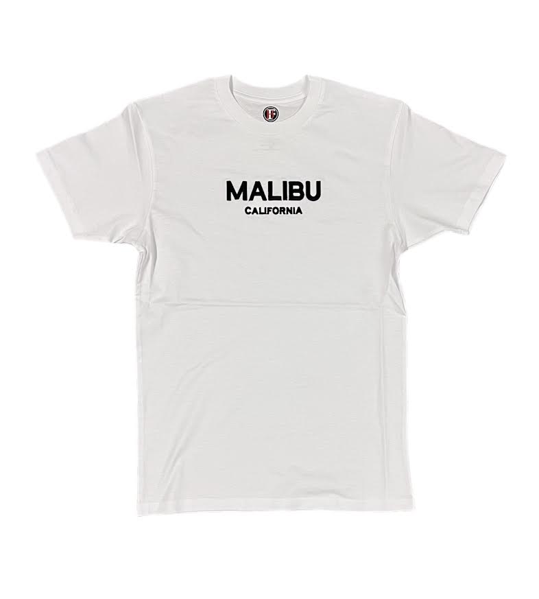 MENS WHITE MALIBU CALIFORNIA T-SHIRT