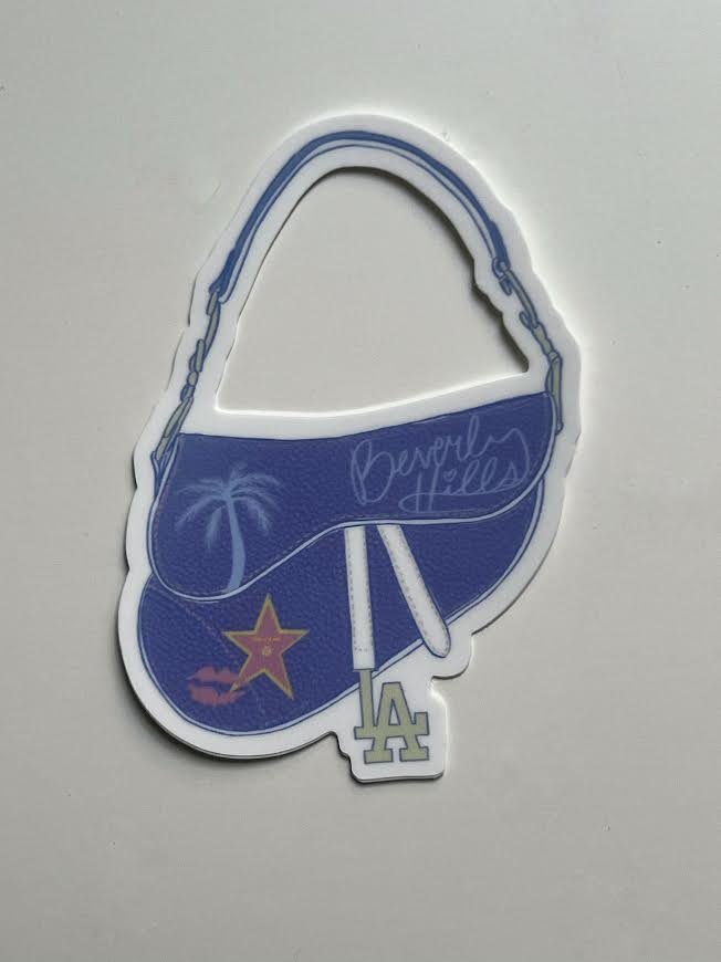 BLUE BEVERLY HILLS SADDLE BAG STICKER