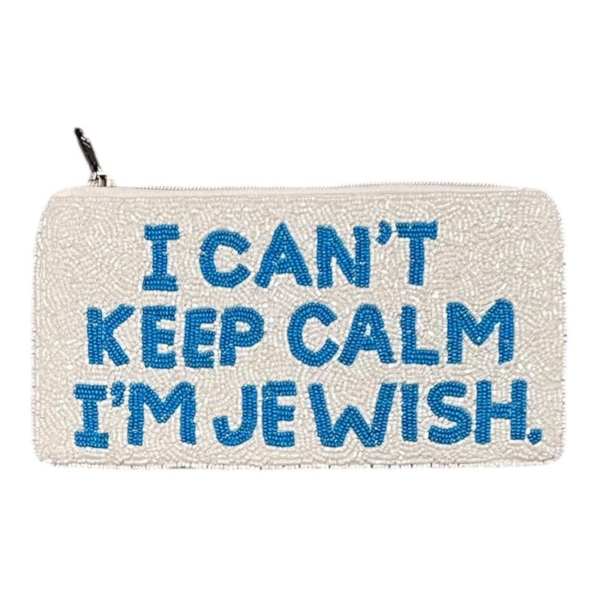 I CAN'T KEEP CALM I'M JEWISH BEADED POUCH