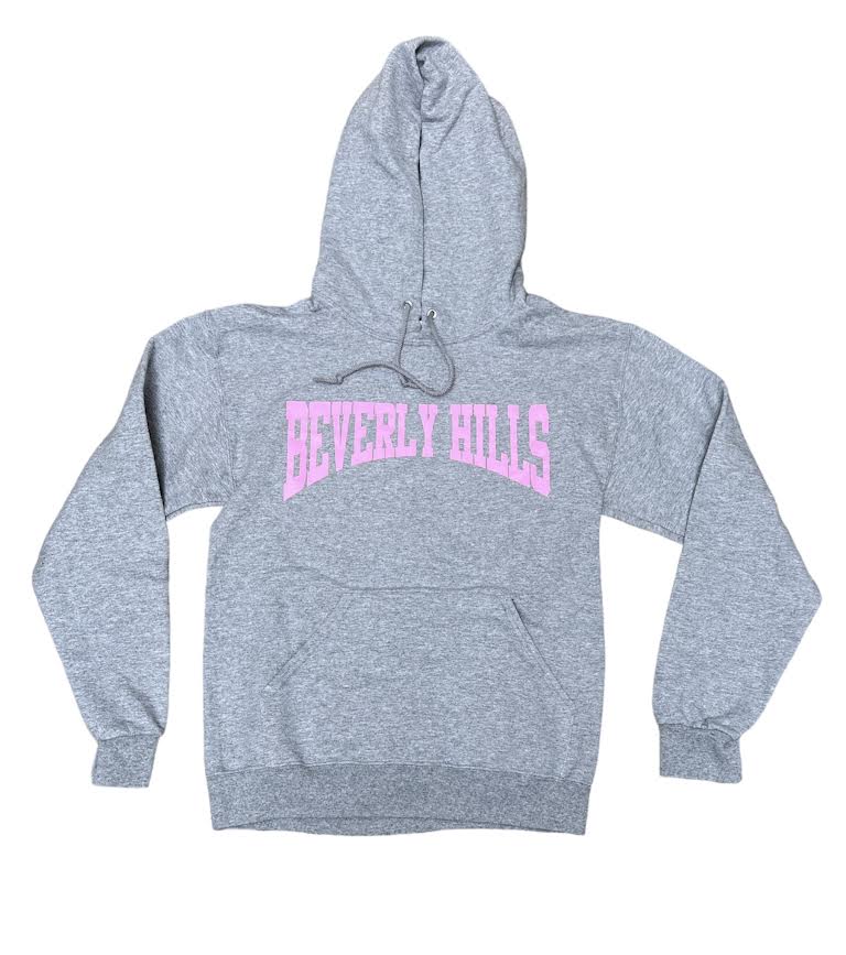 WOMENS BEVERLY HILLS COLLEGE LOGO HOODIE - GREY