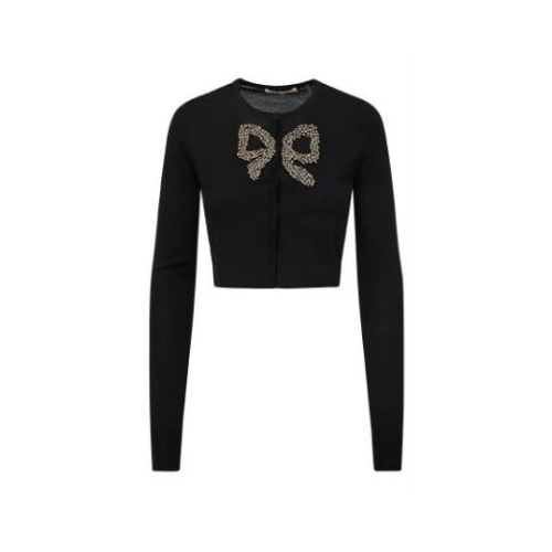 BLACK MODINE BOW CARDIGAN