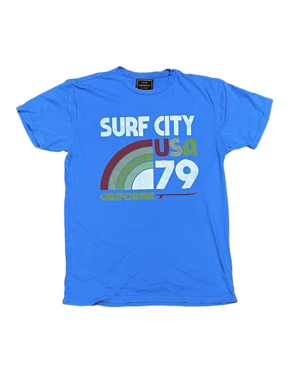 MENS BLUE SURF CITY USA T-SHIRT