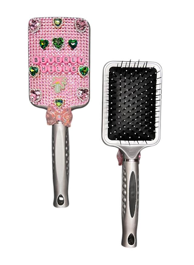 SILVER LARGE JEWELED BEVERLY HILLS BRUSH