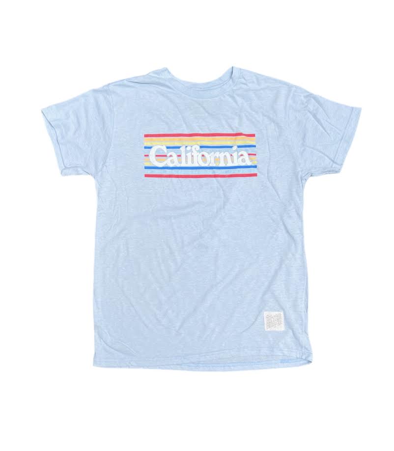 MENS CALIFORNIA RAINBOW HEATHER BLUE T-SHIRT