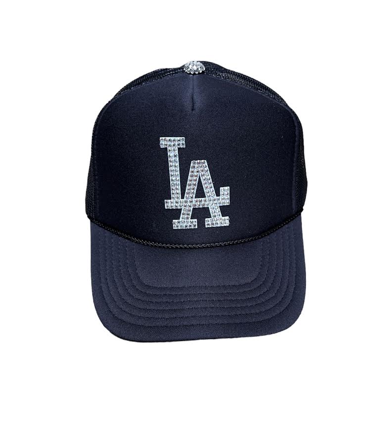 BLACK LA BLING TRUCKER HAT