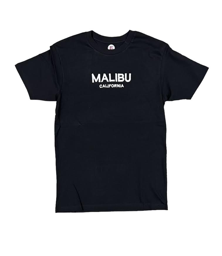 MENS BLACK MALIBU CALIFORNIA T-SHIRT