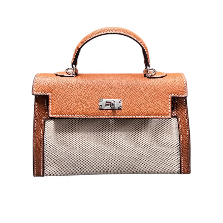 U7997 TAN CANVAS HANDBAG