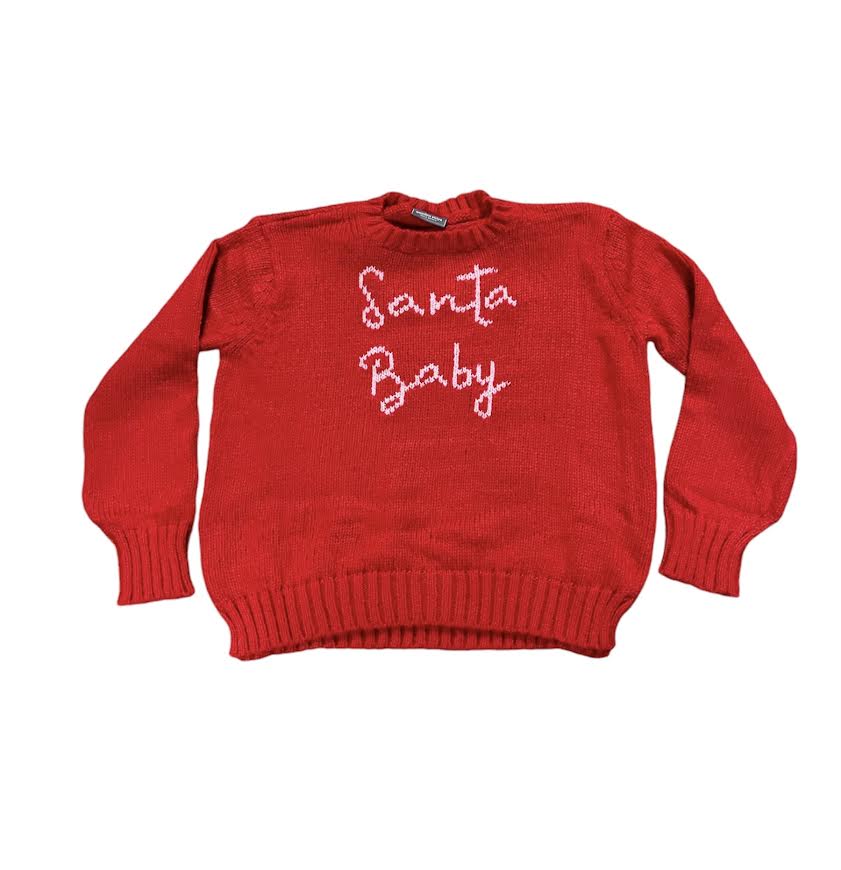 SANTA BABY RED CREWNECK SWEATER