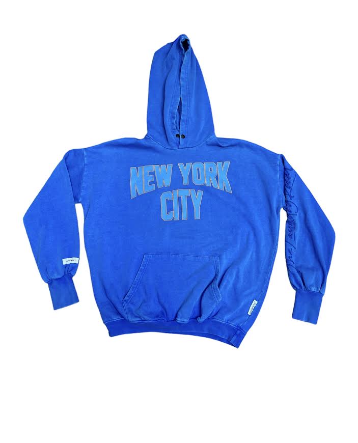 NEW YORK CITY VINTAGE BLUE HOODIE