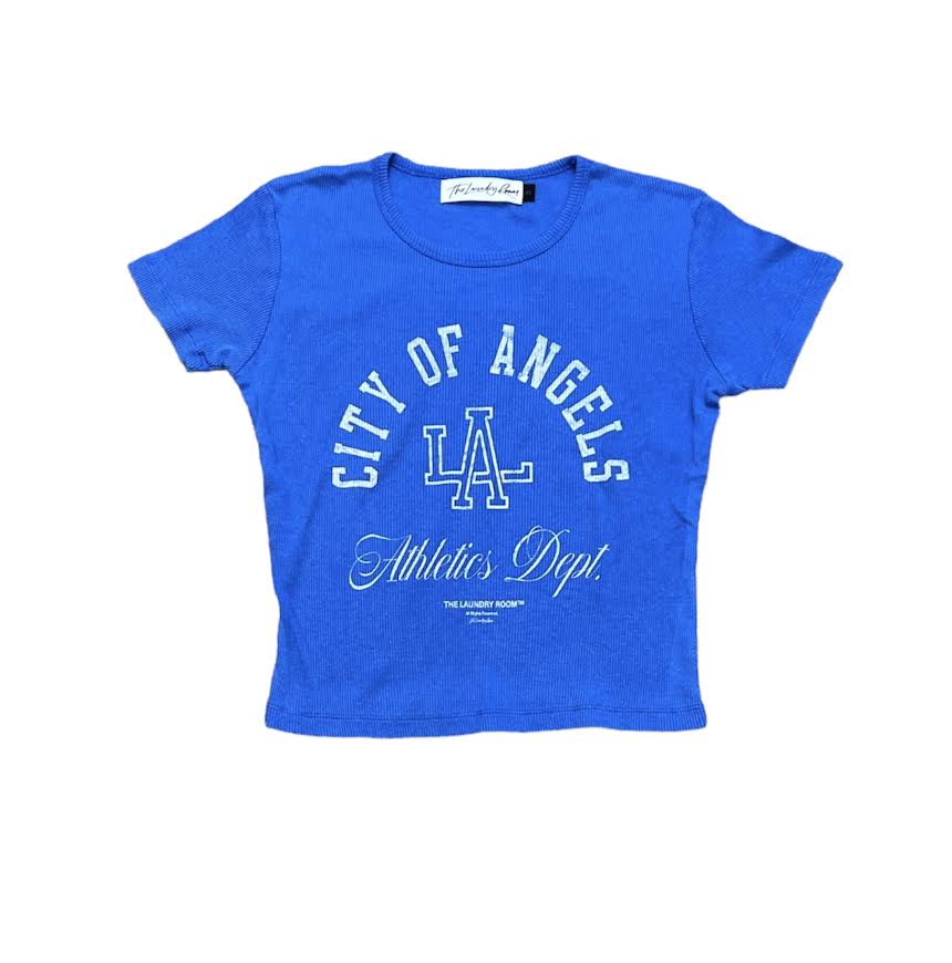 CITY OF ANGELS VINTAGE BLUE BABY TEE