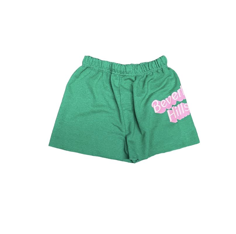 WOMENS BEVERLY HILLS GREEN SWEATSHORTS