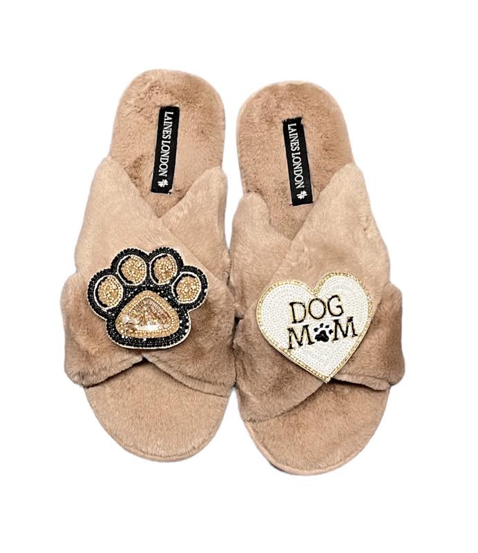 DOG MOM PAW SLIPPERS